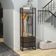 image 2 of HOMCOM Clothes Hanging Rail with 3 Fabric Drawers Storage Shelves for Hallway