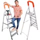image 10 of Lightweight Step Ladders - Compact Aluminium Stepladder with Non-Slip Wide Step, Portable Silver Color - Tall Folding Ladder with Platform Silver | Orange | 6 - Step 167 cm