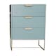 image 1 of 3 Drawer Bedside Table - Wood - L24 x W30 x H64 cm - Green