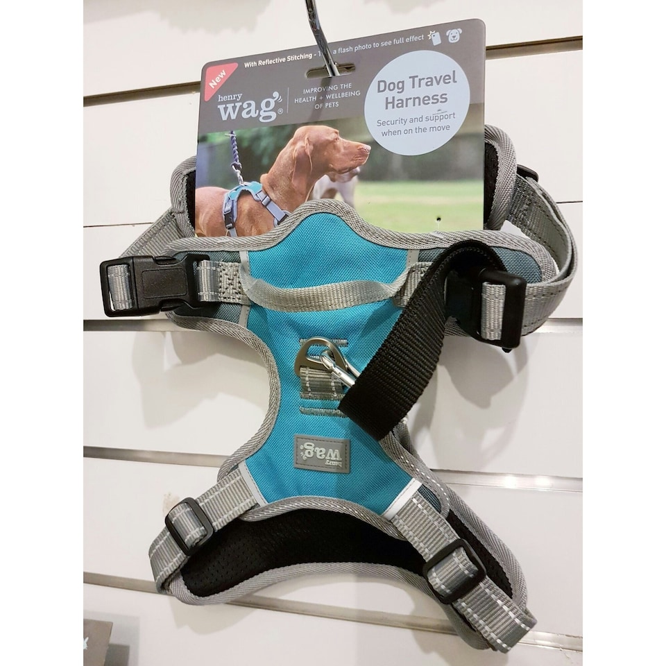 image 1 of Henry Wag Travel Dog Harness - Blue/Grey - Large