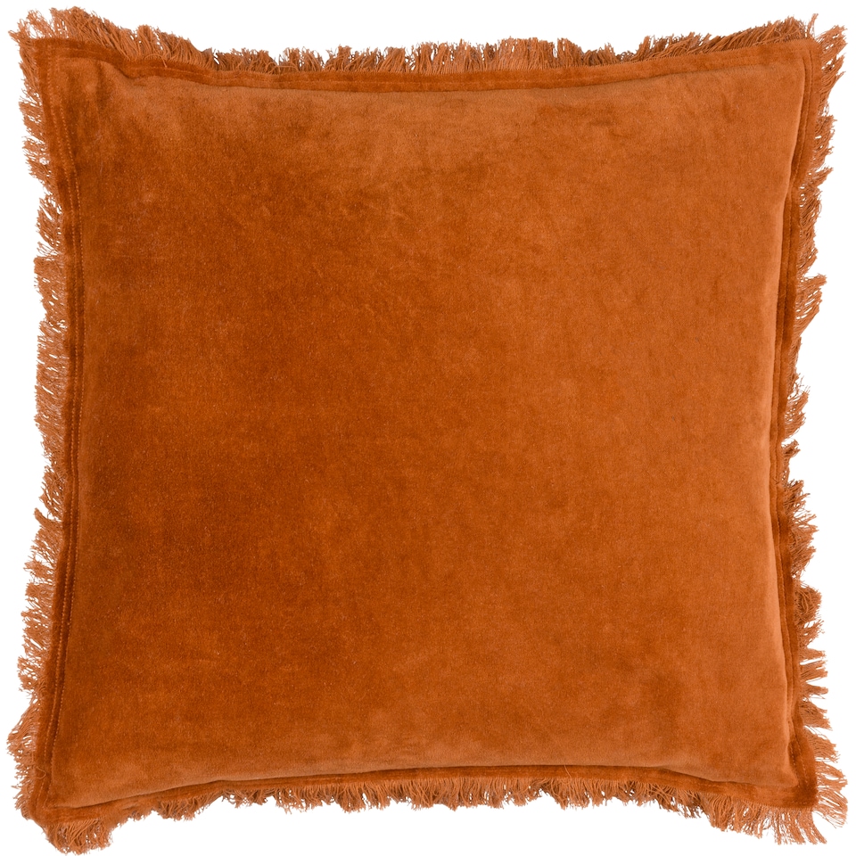 image 1 of Yard Jaye Cotton Velvet Cushion, Rust, 45 x 45cm