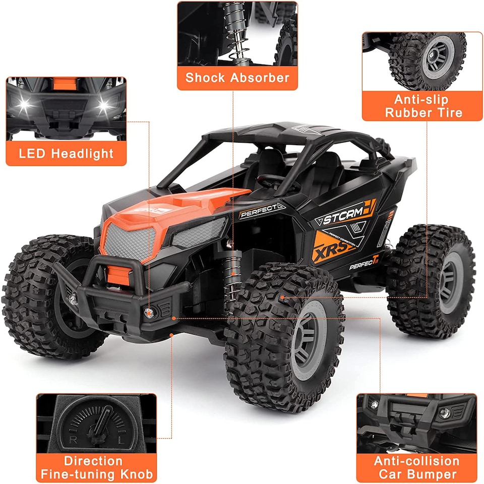 image 1 of 2.4GHz 4WD Remote Control Car – High-Speed Off-Road RC Drift Buggy with LED Lights | All-Terrain Hobby Electric Vehicle Toy for Kids