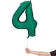 image 2 of Bottle Green Number 4 Helium Foil Giant Balloon 86cm / 34 in | Green