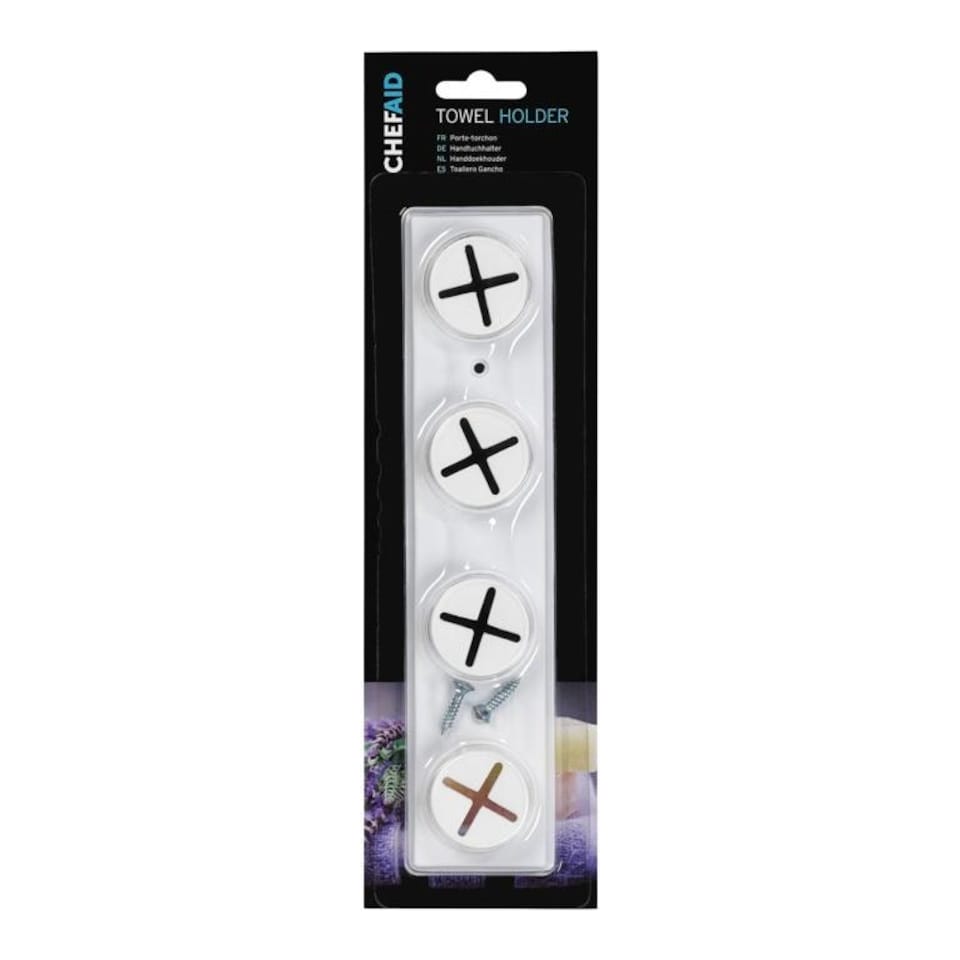 Chef Aid 4 Hole Towel Holder - White - One Size
