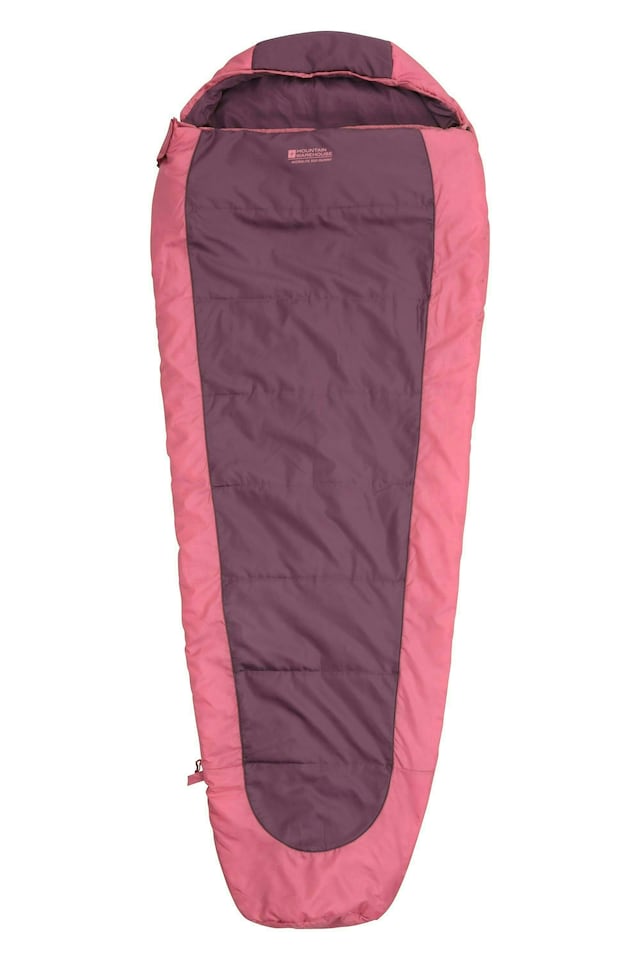 image 1 of Mountain Warehouse Summit 500 Square Sleeping Bag Insulated Two Way Zip Camp Bed Right Handed Zip - Regular length (200cm) | Red | Burgundy