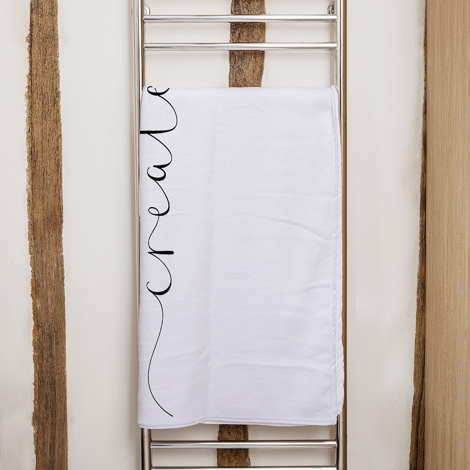 image 1 of Text Create Designer Bath Towel | Multi