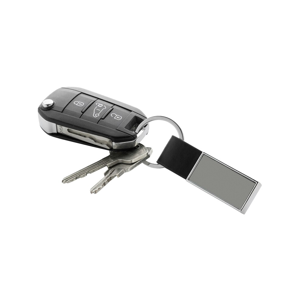 image 1 of XD Collection PU Recycled Keyring - Black - One Size