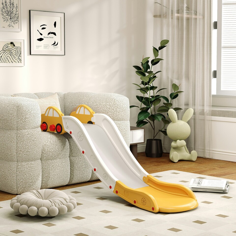 image 1 of AIYAPLAY Kids Slide for Bed, Sofa, Easy to Assemble, Yellow