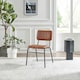 image 3 of Furniturebox Delta 2x Tan Faux Leather Black Legs Dining Chair