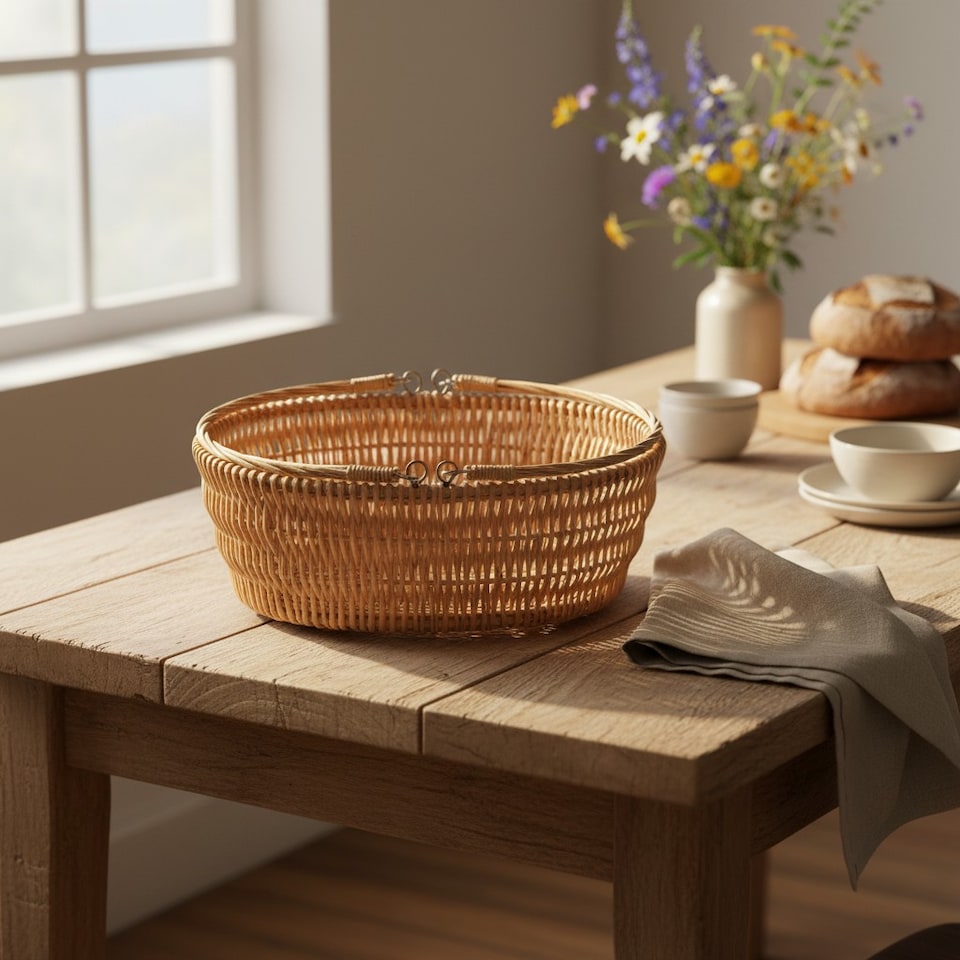 image 1 of Oval Market Deep Shopping Basket | Brown | Brown | One Size