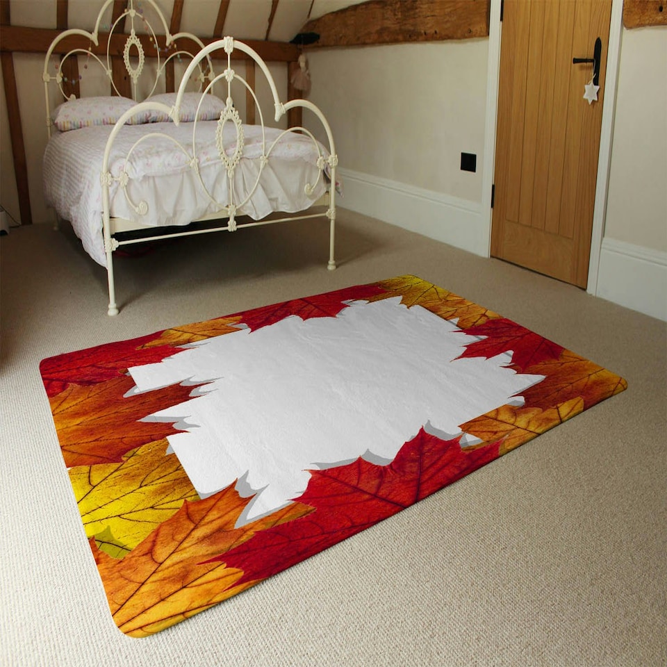 image 1 of Autumn Border (Rug) Red | Small: 60x110cm