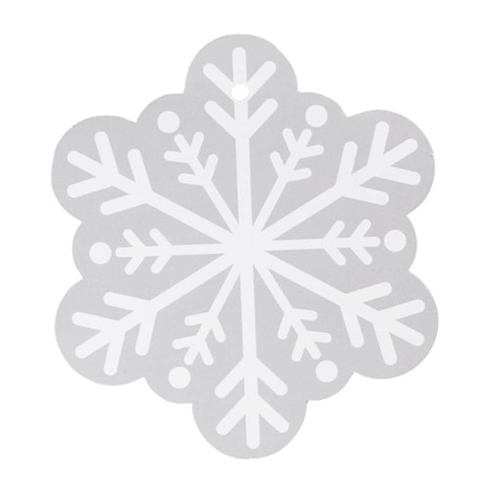 image 1 of Merry Christmas Silver Snowflake Jumbo Gift Bag with Tag