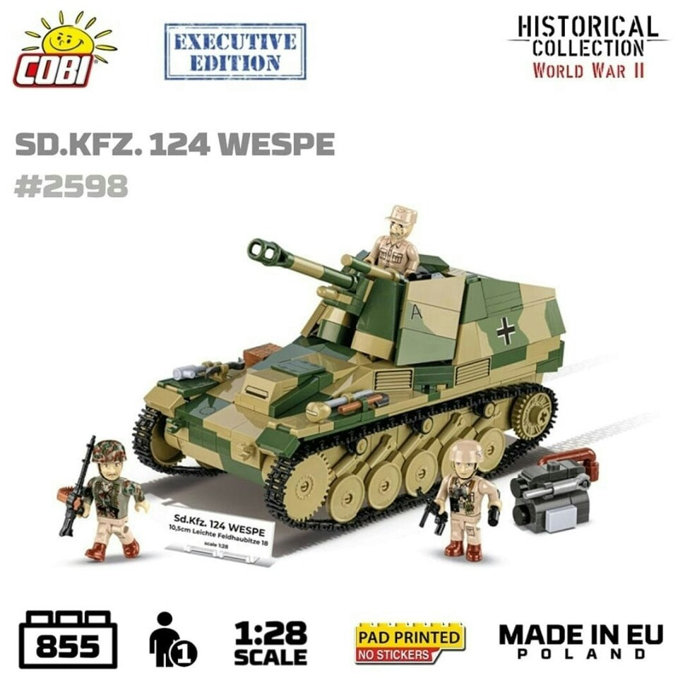 Sd.Kfz. 124 Wespe brick tank model - COBI 2598 - 855 bricks EXECUTIVE EDITION