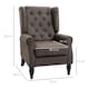 image 7 of HOMCOM Accent Chair Wingback Armchair Retro Tufted Club Wood Fabric, Brown