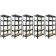 image 1 of 5 x T-RAX Black Metal Racking Units 75cm x 150cm x 30cm Black