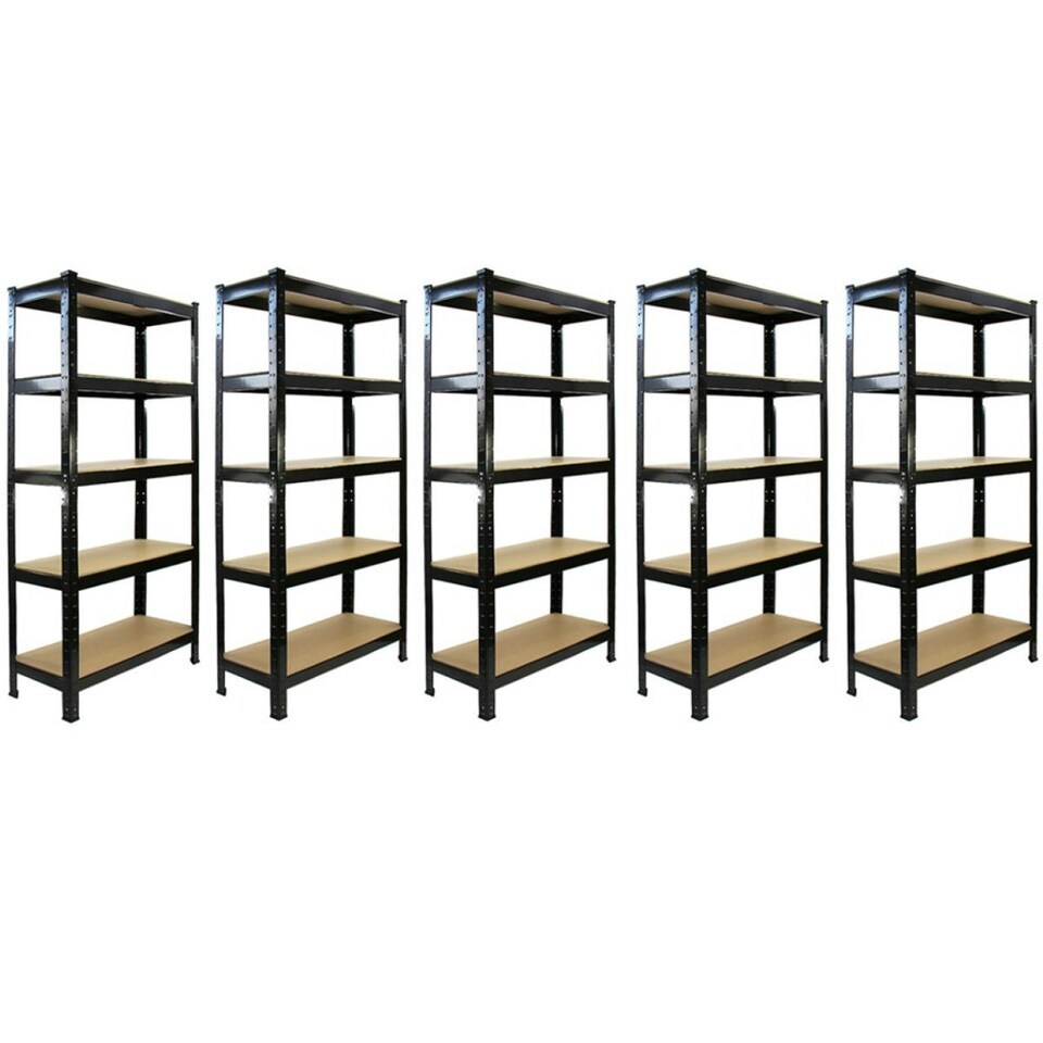 image 1 of 5 x T-RAX Black Metal Racking Units 75cm x 150cm x 30cm Black
