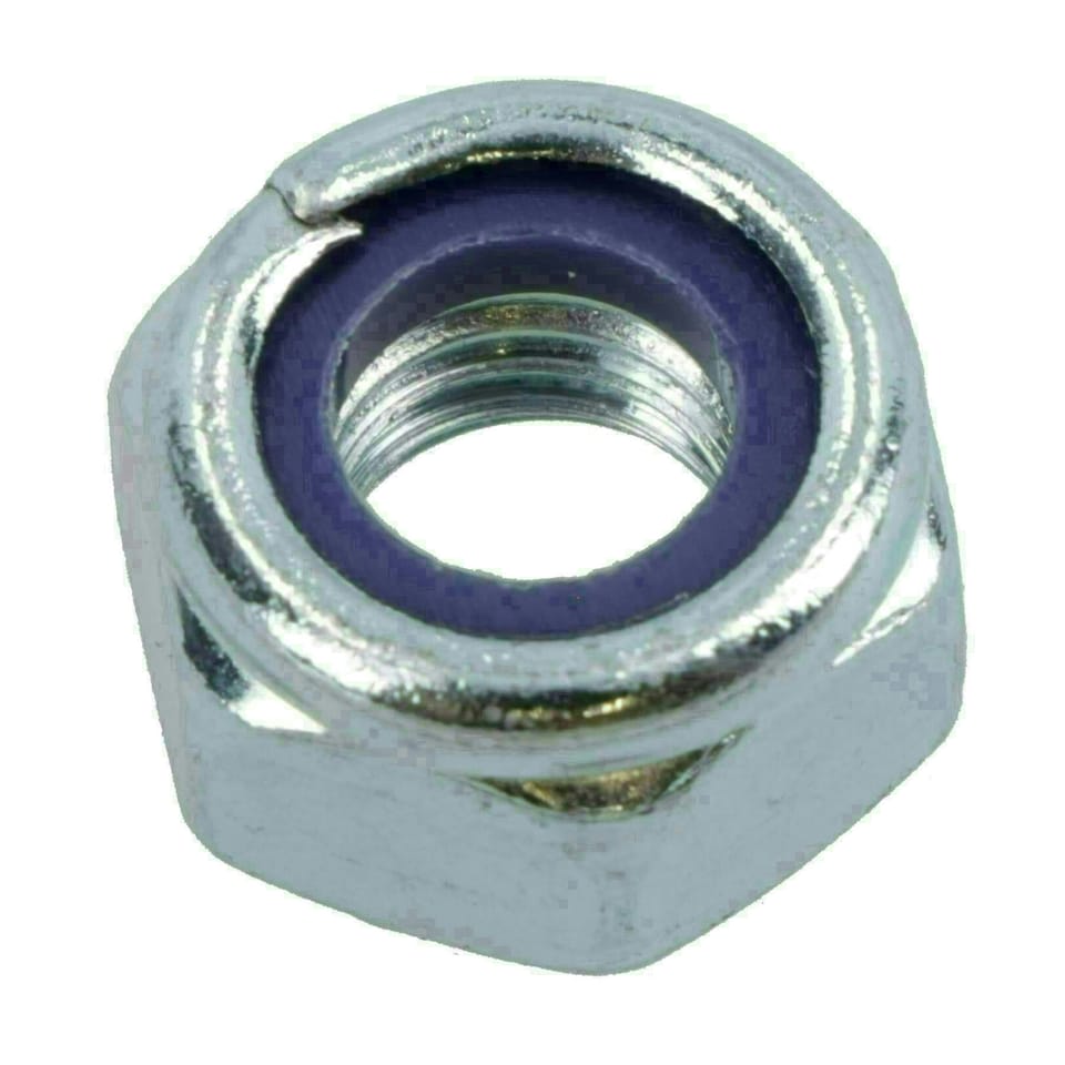 image 1 of M8 x 1.25mm Nyloc Nut Fastener Hexagonal Metric Nuts Grade 8 Zinc Plated 100pk