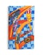 image 7 of Hot Wheels Race Track Boys Blue Poncho Towel | Hooded Beachwear with Multi-Car Graphics & Checkered Pattern | Poolside Cover-Up | After-Bath Towel for Kids | Hot Wheels Merch