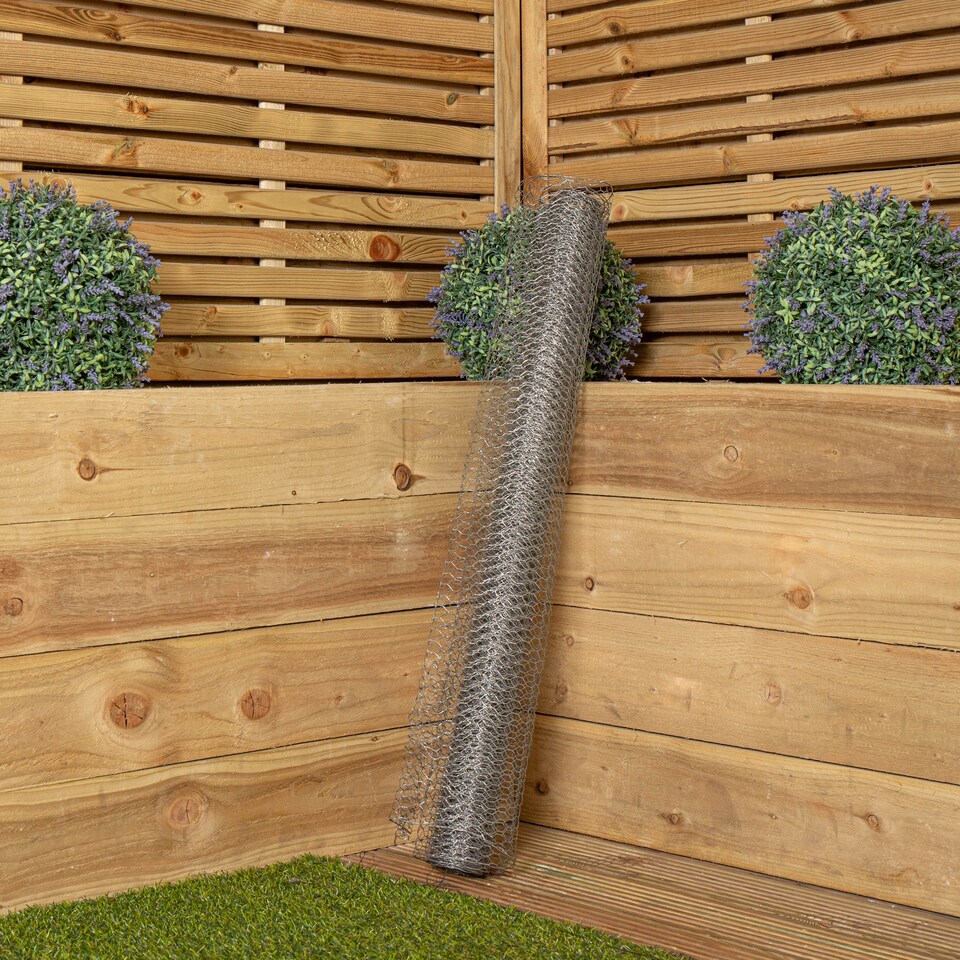 image 1 of 4m x 90cm of 13mm Chicken Wire Mesh Netting for Gardens / Pets / Ponds | Silver | Silver | 1