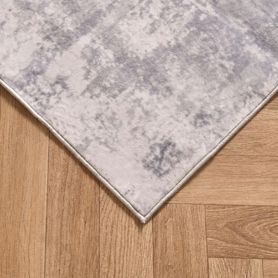 image 1 of OHS Abstract Print Washable Indoor Carpet Floor Rug, 120x170cm - Charcoal | Grey | Charcoal Grey | 120x170cm