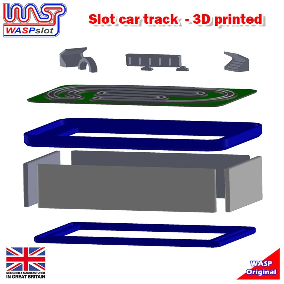 image 1 of Slot Car Trackside Scenery Slot Car Track Black 1:32 Scale Wasp