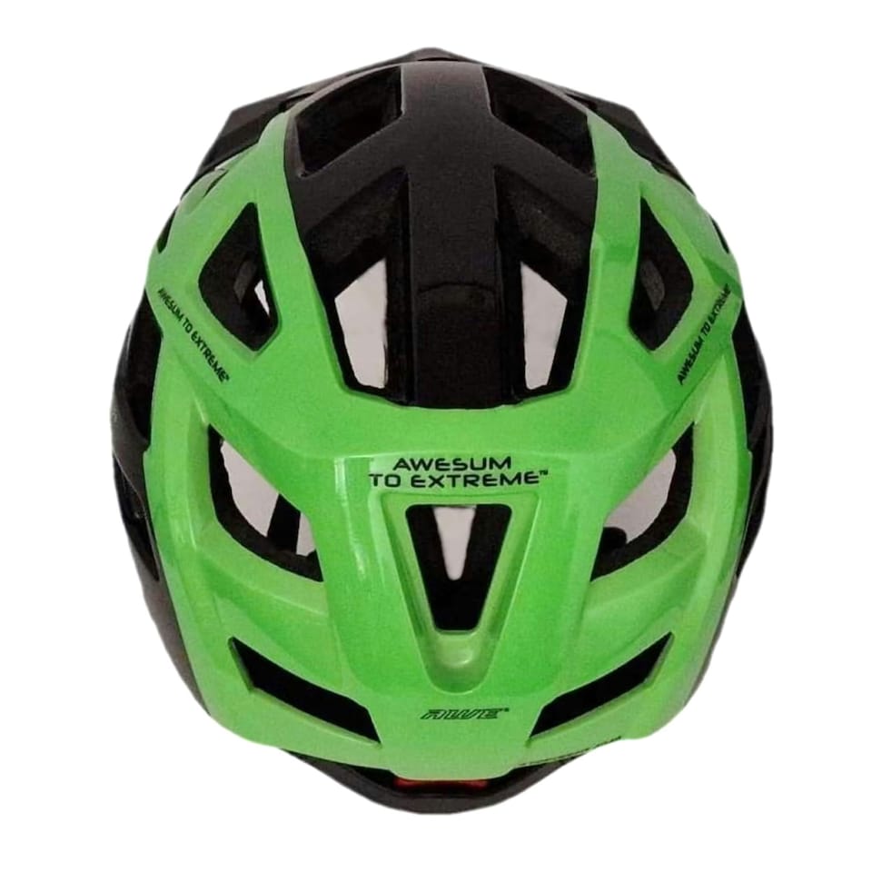 image 1 of AWE AweRide In Mould Enduro Bike Helmet Black/Green 55-58cm Crash Guarantee* | Black | Green