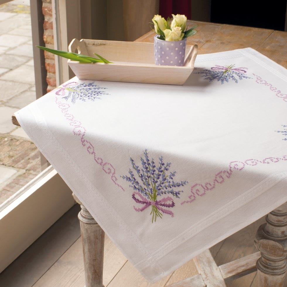 Vervaco EMB T/CLTH LAVENDER - Embroidery Kit: Tablecloth: Lavender