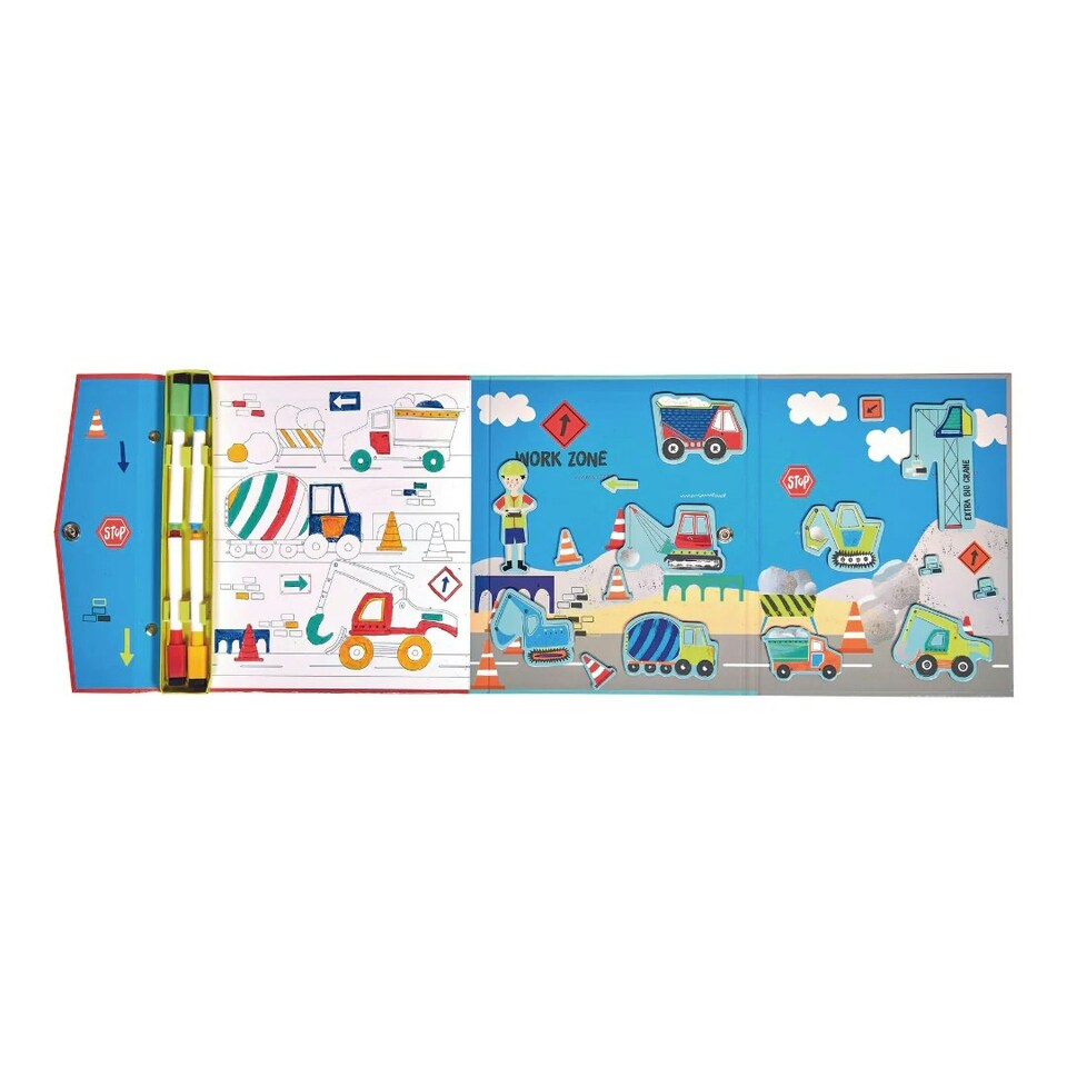 image 1 of Floss & Rock Magnetic 4 in 1 Activity Book - Construction Multi | One Size