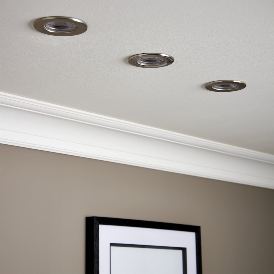 image 1 of Set of 20 Satin Nickel Fire Rated 6W LED 3000K Recessed Downlights
