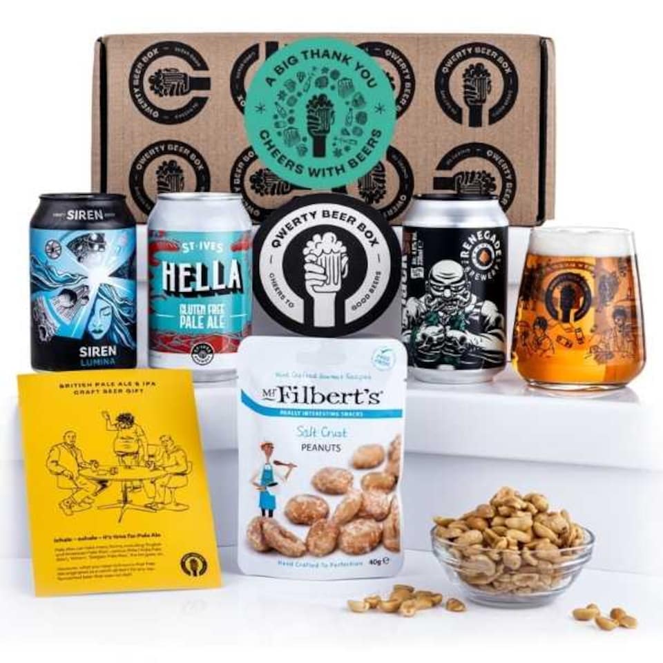 image 1 of QWERTY Beer Box Thank You Pale Ale & IPA Beer Gift
