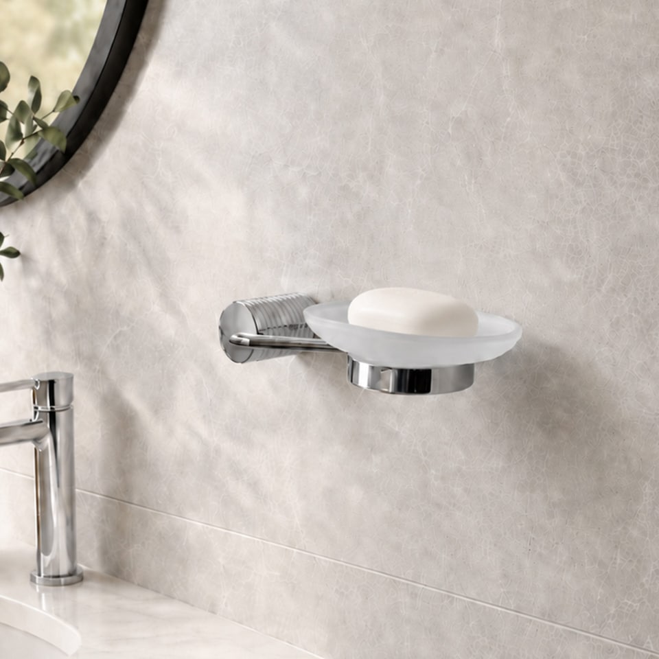 image 1 of Showerdrape Vitality Chrome Stainless Steel Wall Mounted 3 Piece Bathroom Accessory Set | Silver | 1