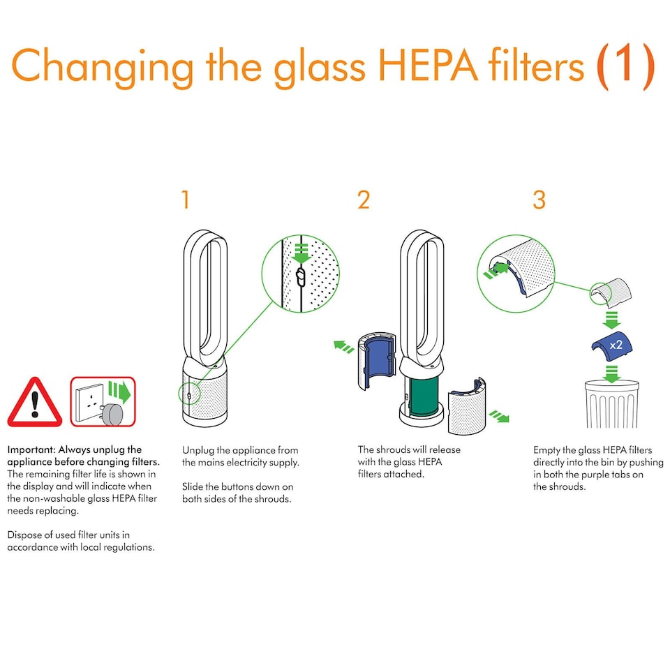image 1 of Dyson Air Purifier HEPA Filter DP04 HP04 HP06 HP07 HP09 PH01 PH02 PH03 PH04 TP04 TP06 TP07 TP09
