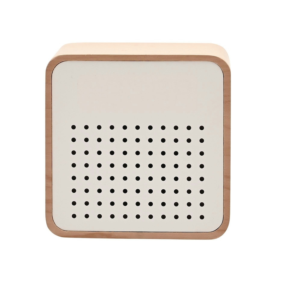 image 1 of Interval Wooden Alarm Clock with Bluetooth Speaker - White White | Brown