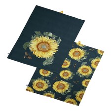Sunflower Set of 2 Tea Towels - Navy | Multi | Navy