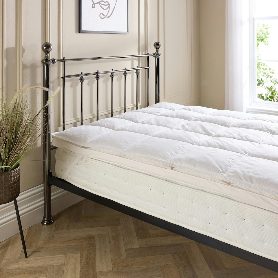 image 1 of Goose Feather & Down Mattress Topper White Super King