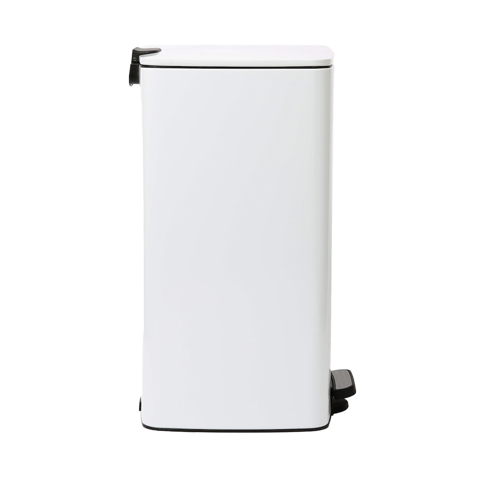 image 1 of Harbour Housewares Square Stainless Steel Kitchen Pedal Bin - 30L - White | White | White