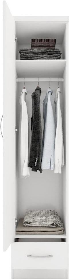 image 1 of Nevada 1 Door 1 Drawer Wardrobe | White