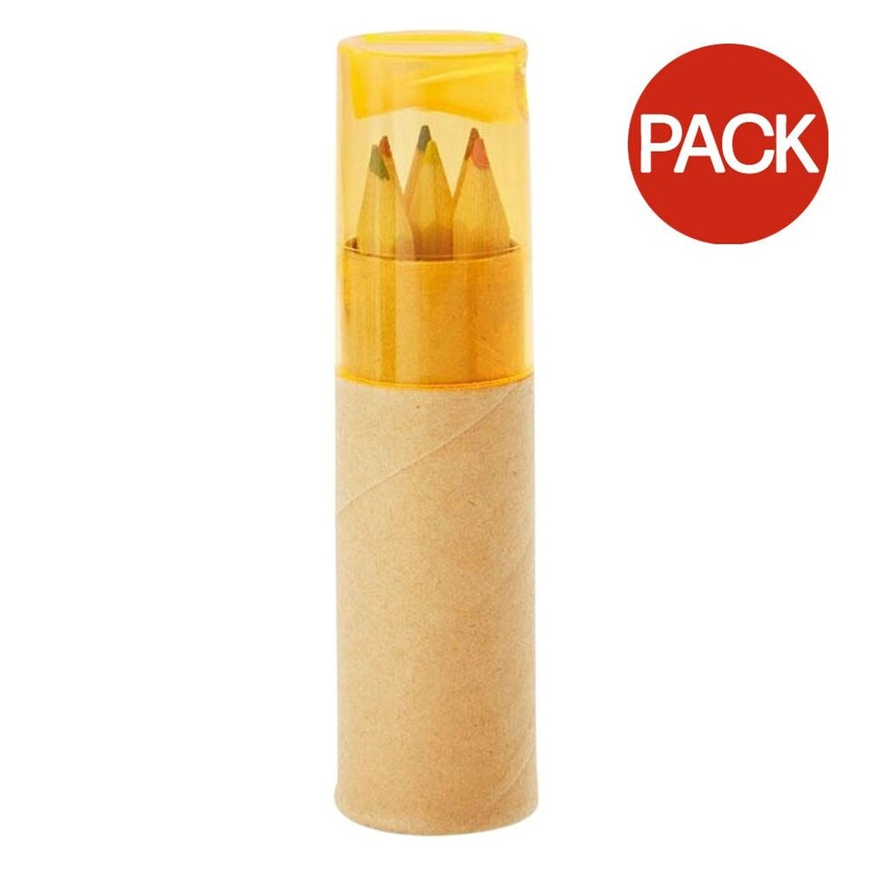 image 1 of MidOcean Petit Lambut Coloured Pencil (Pack of 6) - Transparent Orange - One Size | Multi