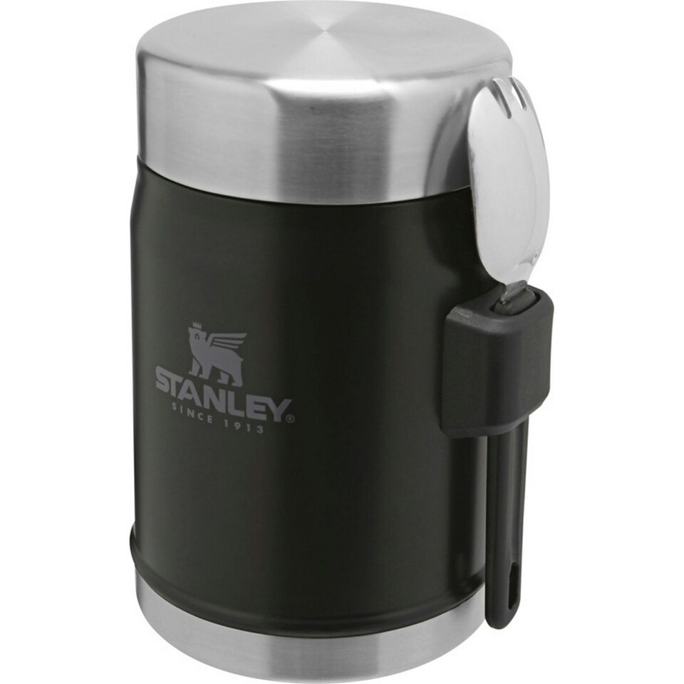 image 1 of Stanley Legendary Food Jar & Spork - Matt Black - 13.9cm x 9.7cm x 8.9cm