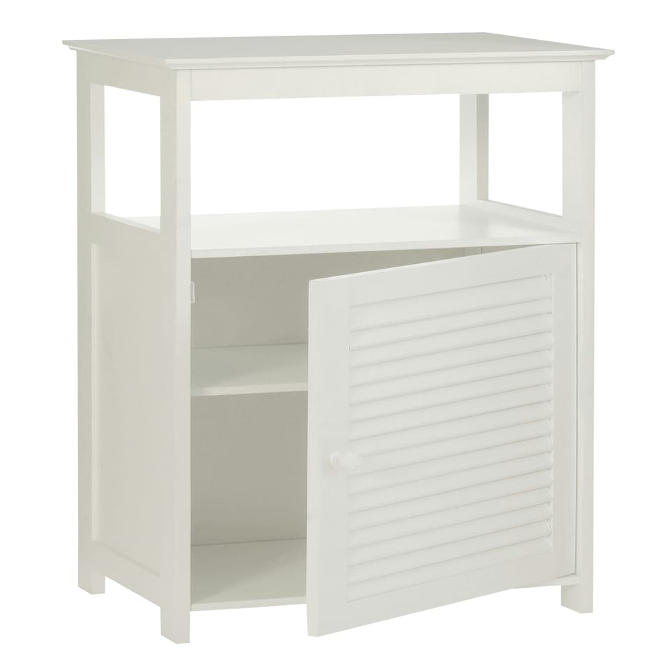 image 1 of Shutter White Wood Floor Cabinet White