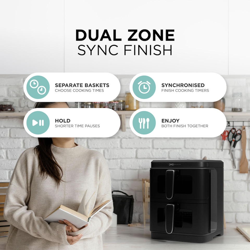 image 1 of DMD 11L Vertical Dual Stacked Air Fryer with 12 Cooking Functions