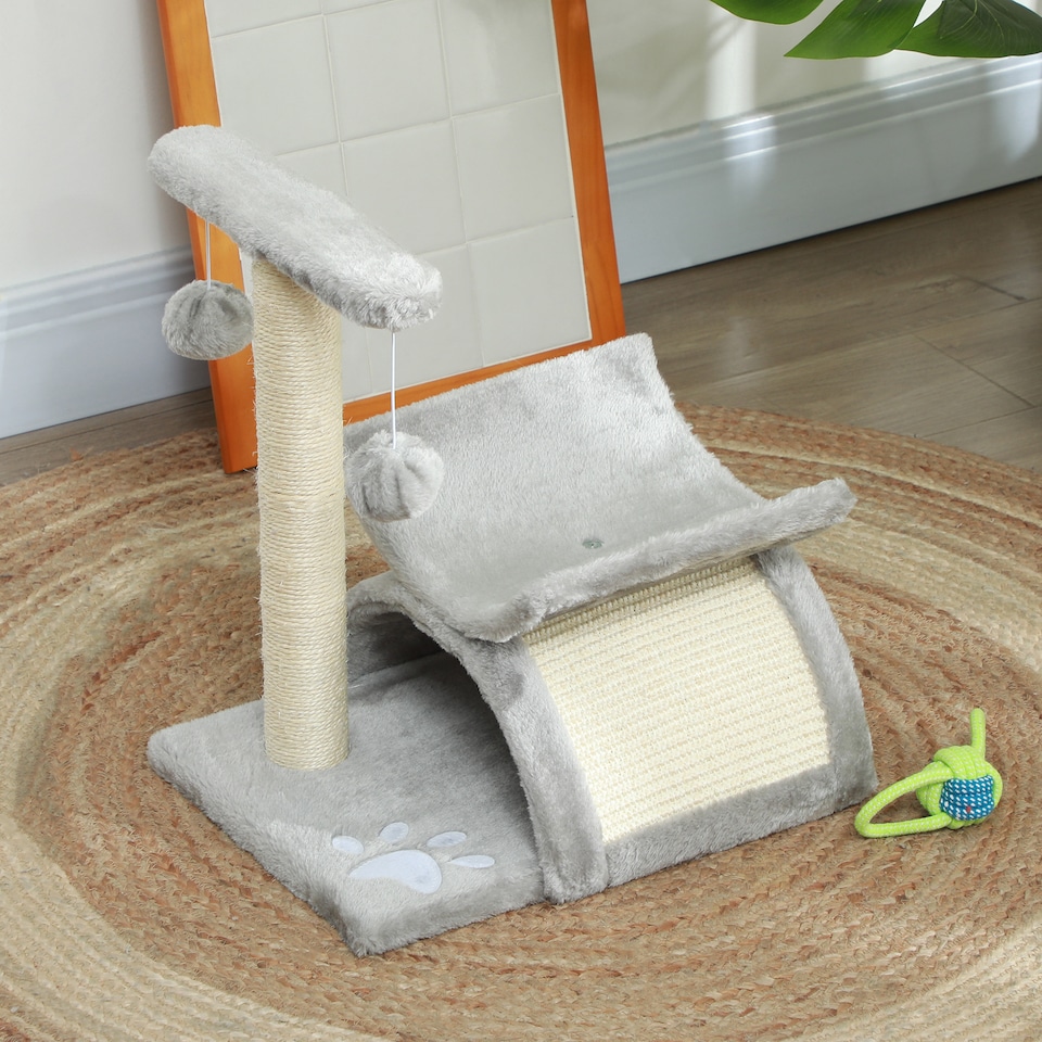image 1 of PawHut Cat Tree Tower, Rotatable Top Bar, Sisal Post, Tunnel, Balls