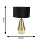 image 3 of ValueLights Jax Gold Metal Touch Dimmer Table Lamp with Black Velvet Shade