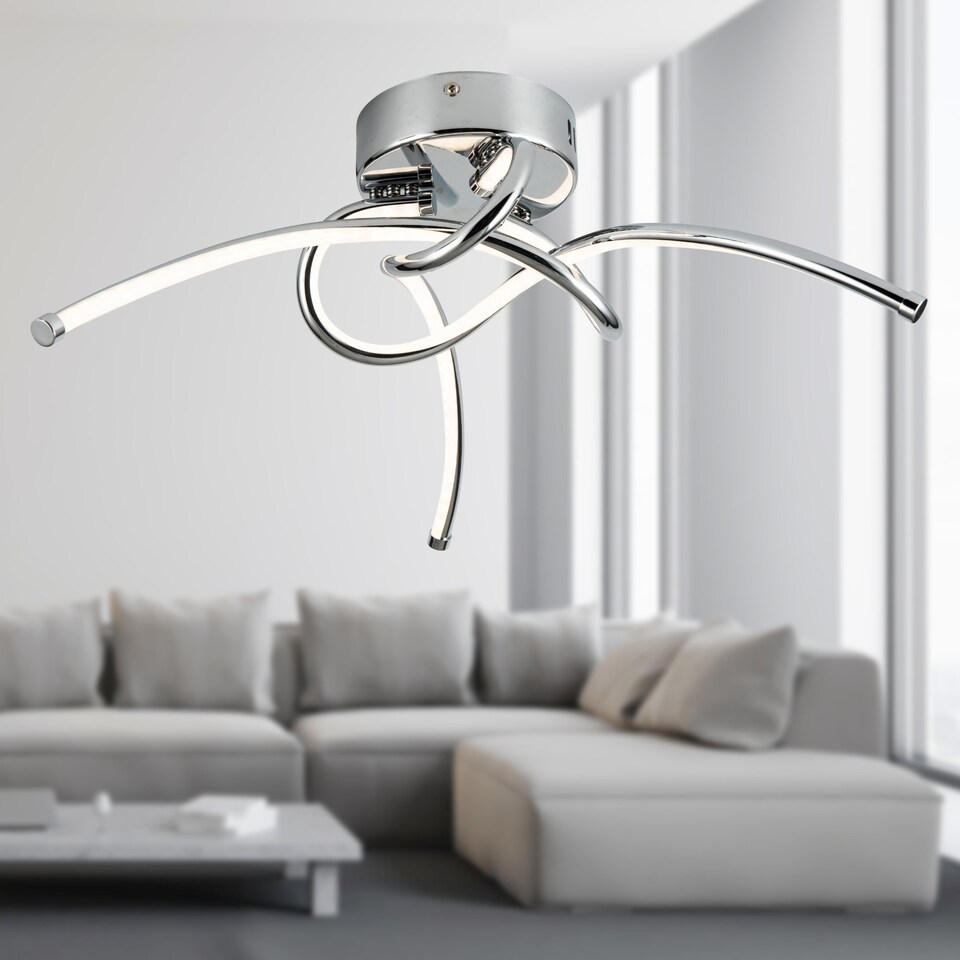 image 1 of Twist - Chrome LED Flush Ceiling Light | Chrome | 1