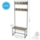 image 2 of Coat Rack Stand with Shoe Storage Bench 9 Hooks Rustic Light Brown Entrance Hall House of Home Brown | Light Rustic Brown | One Size