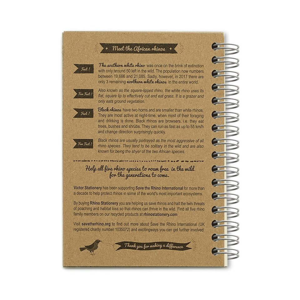 image 1 of Rhino A6 Recycled 200 Page 7mm Lined Softback Twinwire Notebook