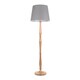 image 1 of ValueLights Victoria Light Wood Traditional Stem Floor Lamp with Grey Fabric Tapered Shade and LED Bulb