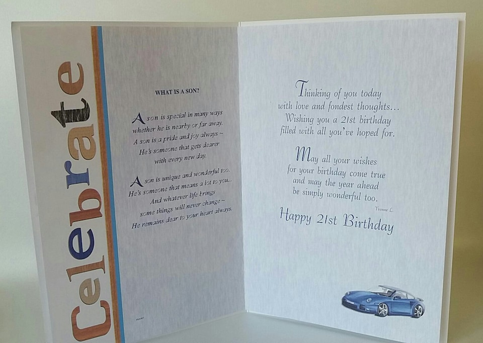 image 1 of For A Special Son Happy 21st Birthday card