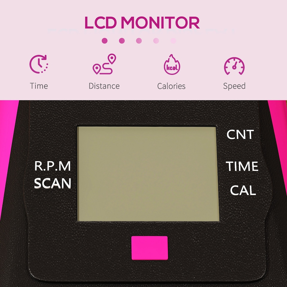 image 1 of SPORTNOW Mini Exercise Bike, Under Desk Bike for Legs, Arms Workout, Pink