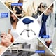image 4 of HOMCOM PU Leather Saddle Stool w/ Moulded Padded Seat Adjustable Height Blue